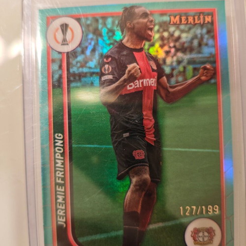 Optic Prizm Merlin Jeremie Frimpong Leverkusen card numbered 127/199