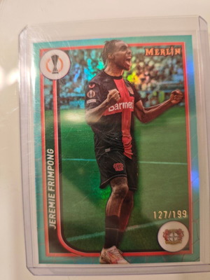 Optic Prizm Merlin Jeremie Frimpong Leverkusen card numbered 127/199