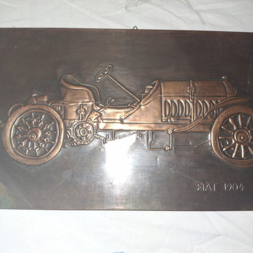 Fiat Chalcography Used Vintage Copper Engraving