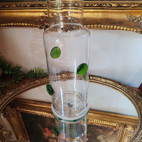 Retro vase with embossed green drops, IKEA