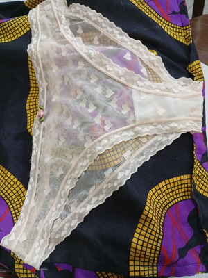 Sexy underwear beige with hearts transparent XL, new