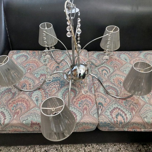 Silver 5-Light Chandelier used with lampshades