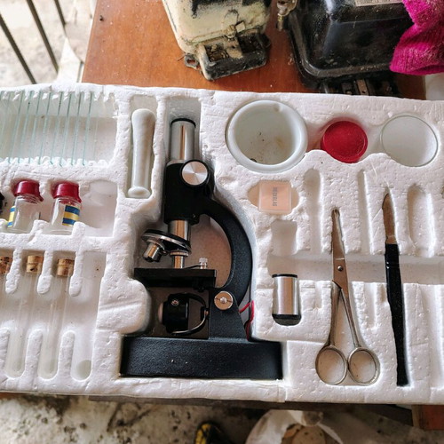 Children's microscope used
