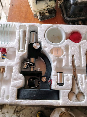 Children's microscope used