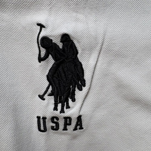 US Polo Assn Vintage White Polo Tee Size Large Like New