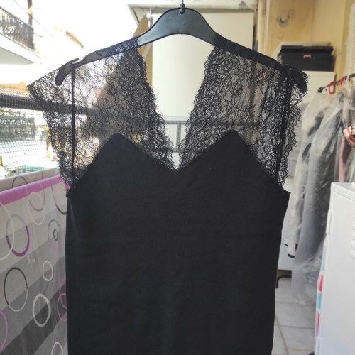 Calliope black sleeveless top with lace