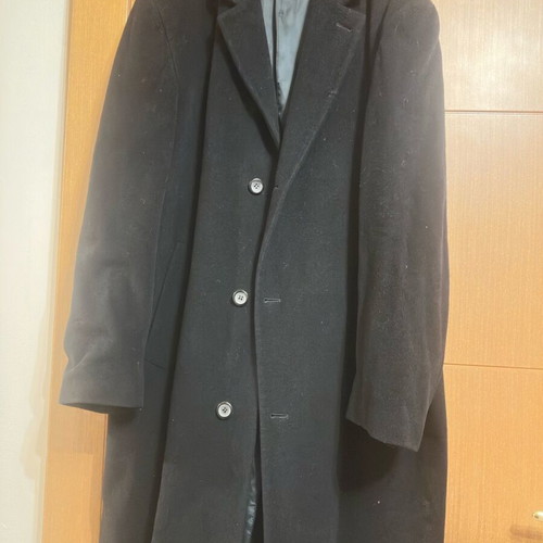 Men's coat cashmere and wool black, like new, size XL