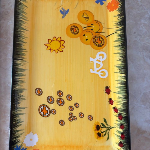 Ceramic rectangular serving platter, approx. 22.5 cm