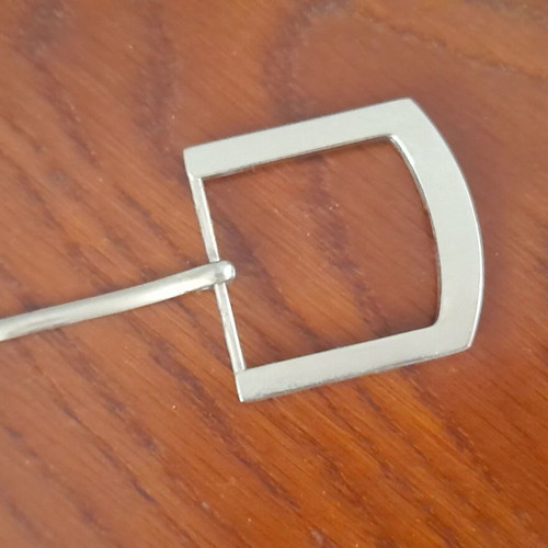 Belt buckle used, matte silver with rhinestones