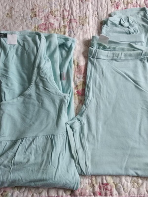 La Redoute Collections pajamas used, mint/sky blue, long sleeve top and leggings