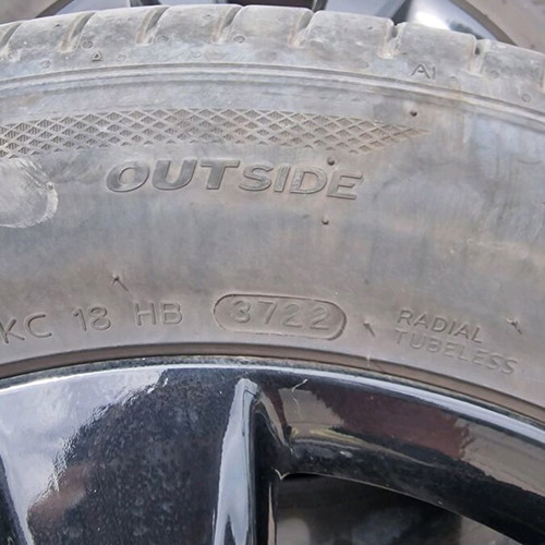 Mini 225 55 17 tires and rims like new, genuine black wheels