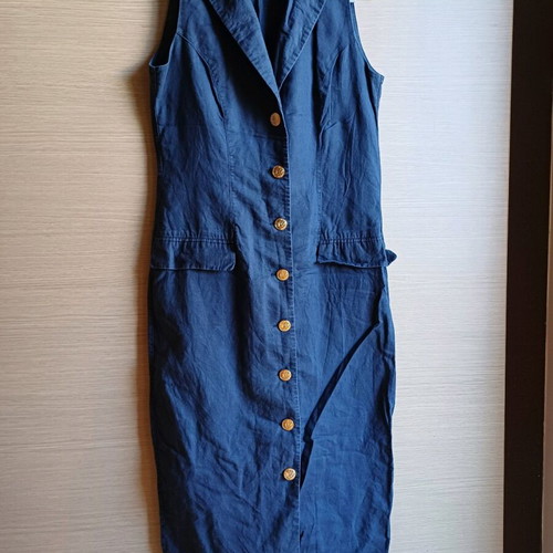 Escape linen dress used, blue, size L