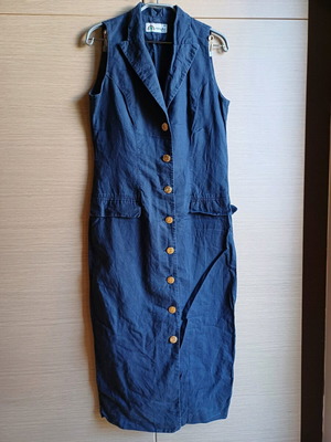 Escape linen dress used, blue, size L