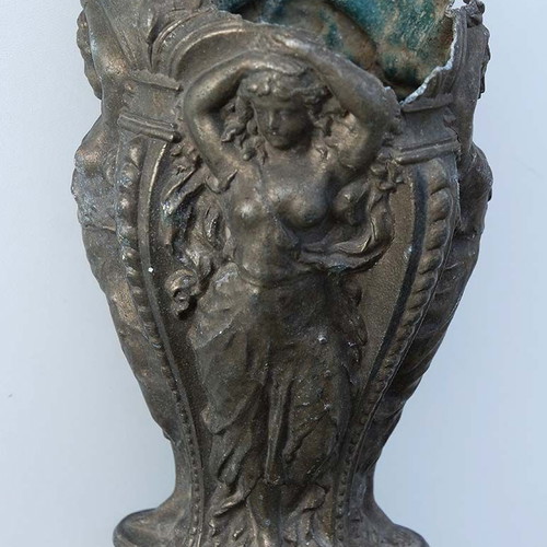 Antique vintage vase sculpture with Aphrodite figures used