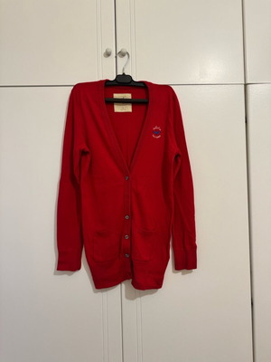 Hollister Long Cardigan Like New, Size Large, Red