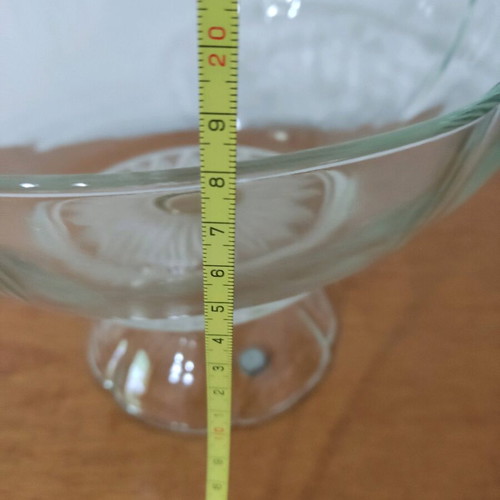 Large glass bowl with foot like new