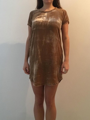 Φόρεμα βελούδο μπεζ champagne γυναικείο σαν καινούργιο