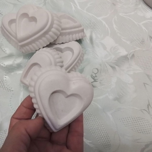 Gypsum hearts 7cm for crafts and wedding favors, pack of 50
