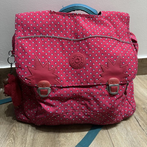 Kipling school bag fuchsia retro style