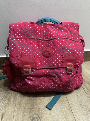 Kipling school bag fuchsia retro style