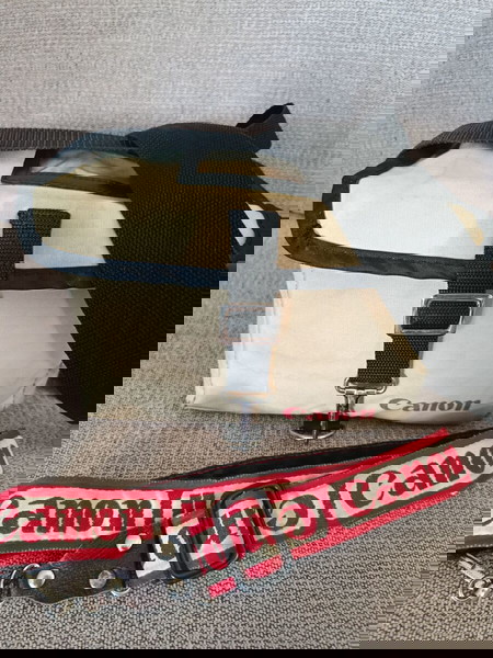 Canon τσάντα κάμερας . Canon strap. Πακετο.