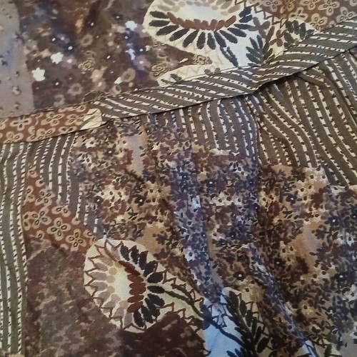 Newpenny silk flared skirt like new, size S, beige and brown