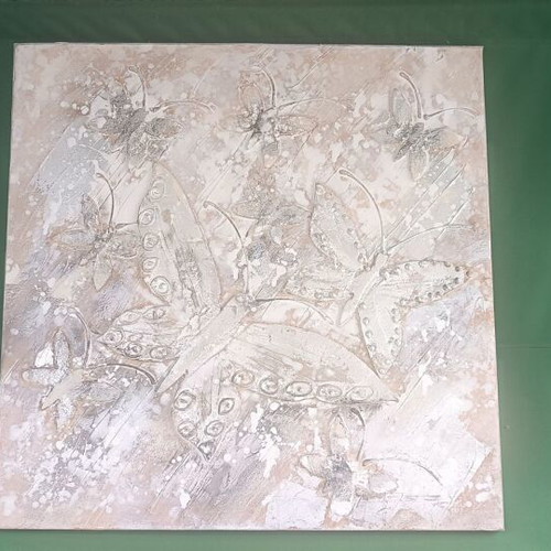 Canvas painting used with butterfly theme