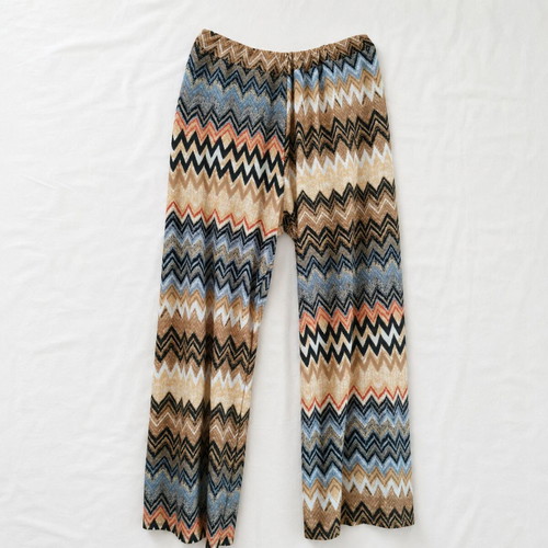 Women's printed palazzo pants like new, elastic waist, colorful zigzag
