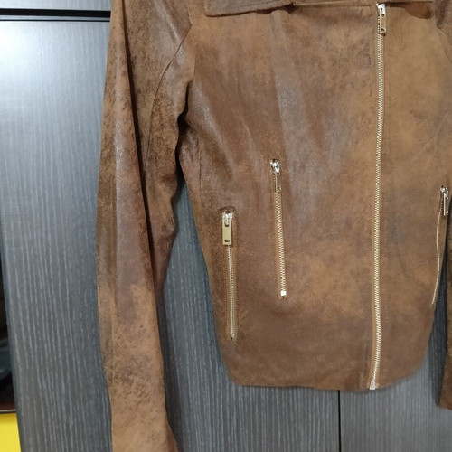 Women's faux leather jacket TEX size S used, brown