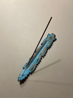 Incense stick holder used, blue