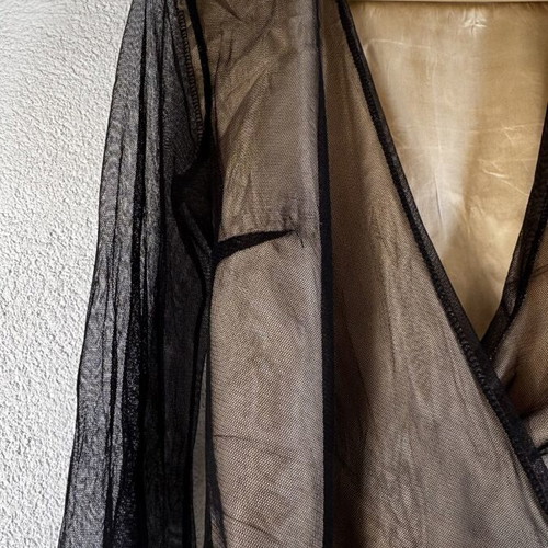 Crop top with transparent lining, wrap design, size S/M, made in Italy