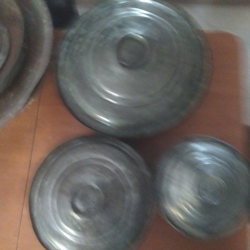 Copper pots used, set of 3 pieces