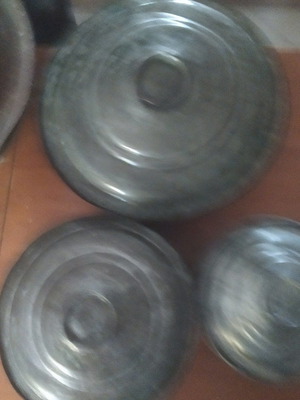 Copper pots used, set of 3 pieces