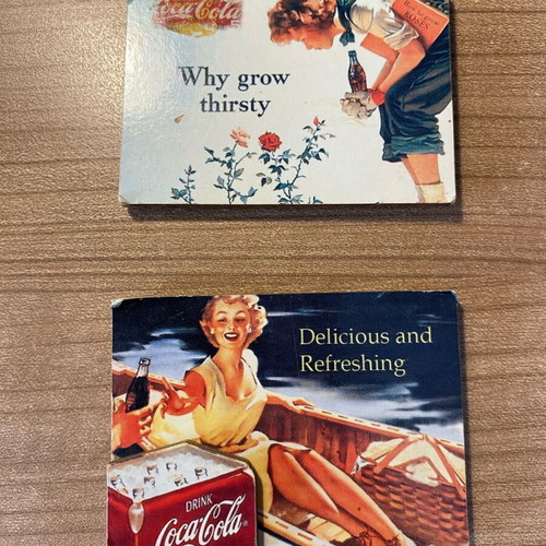 Coca-Cola collectible magnets used, set of 2 pieces