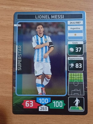 Panini World Cup 2014 Messi card