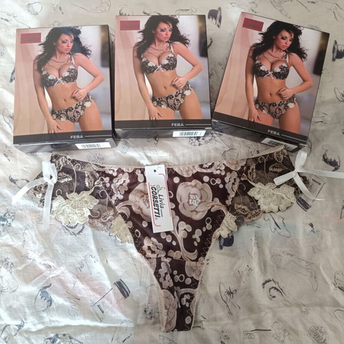 Дамско бельо Livia Corsetti S комплект 3 броя ново, кафяво и бежово