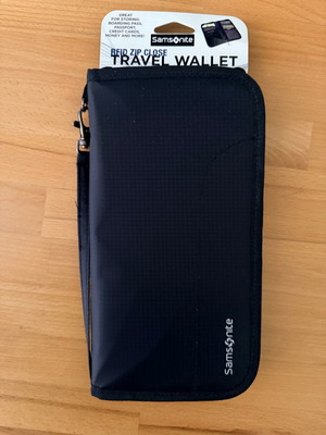 Θήκη Samsonite RFID Zip ταξιδιωτικό πορτοφόλι διαβατηρίου μαύρο καινούργιο