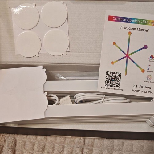 RGB LED Modular Wall Panels 6 Pieces New with USB and App Control