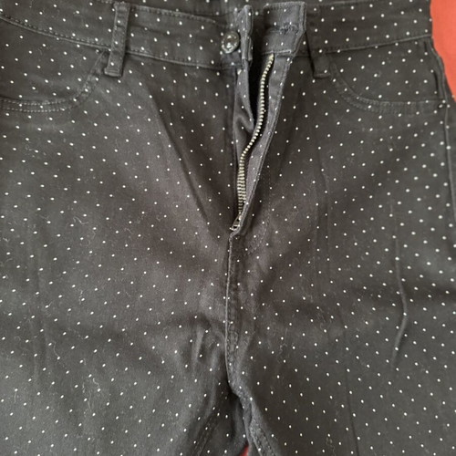 Star Body H high-waist polka dot jeans like new, size M 38 10, black