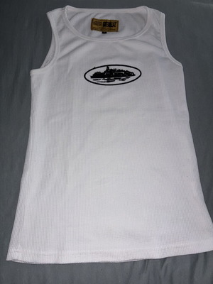 Corteiz sleeveless top like new, white, size L