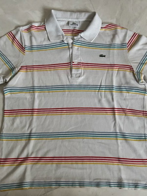 Lacoste men's short-sleeve shirt used, size 5 (large), multicolor