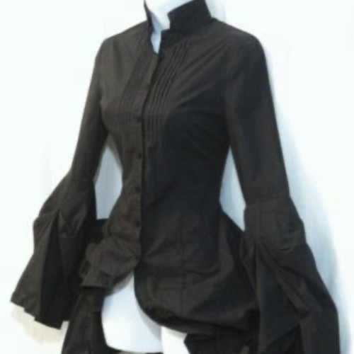 Guess long-sleeve tuxedo shirt, black, size M
