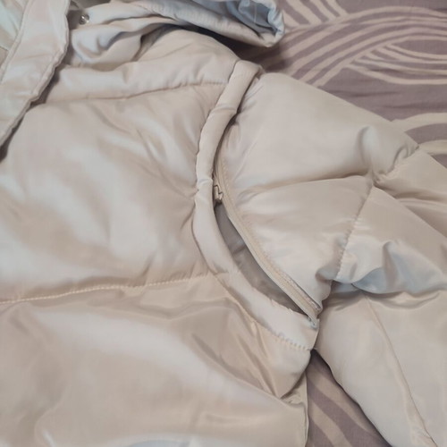 Sinsay girls' beige quilted coat with detachable sleeves, size 164 cm