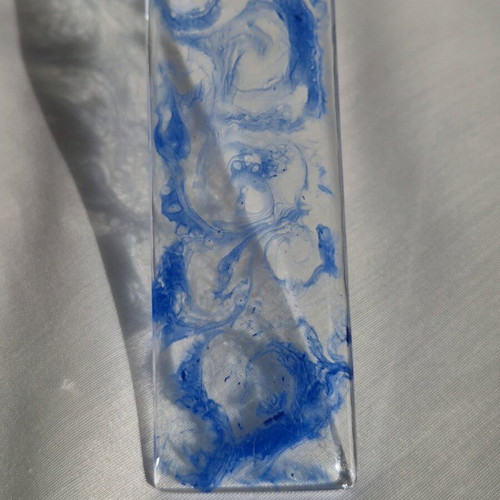 Handmade bookmark from resin with blue waves new