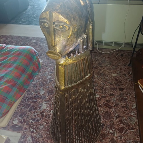 Brutalist metal floor sculpture "PEPPAS", 112cm, 30kg