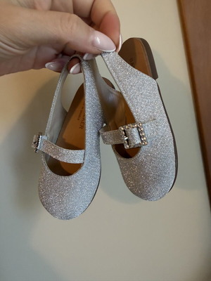Babywalker silver glitter slingback shoes like new, size 12cm