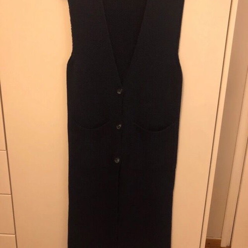Zara Home Long Sleeveless Vest Women M/L Blue Like New
