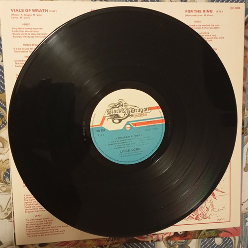 Liege Lord Freedom's Rise vinyl record 1985 first edition metal