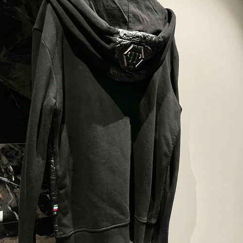 Philipp Plein Jacket with Hoodie used, black, size S