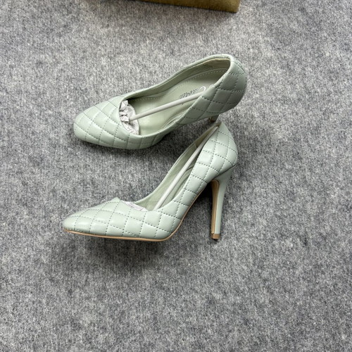 Ciaodea women's pumps EU36 mint green quilted stiletto with gold heel new
